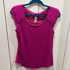 Express beaded neckline top